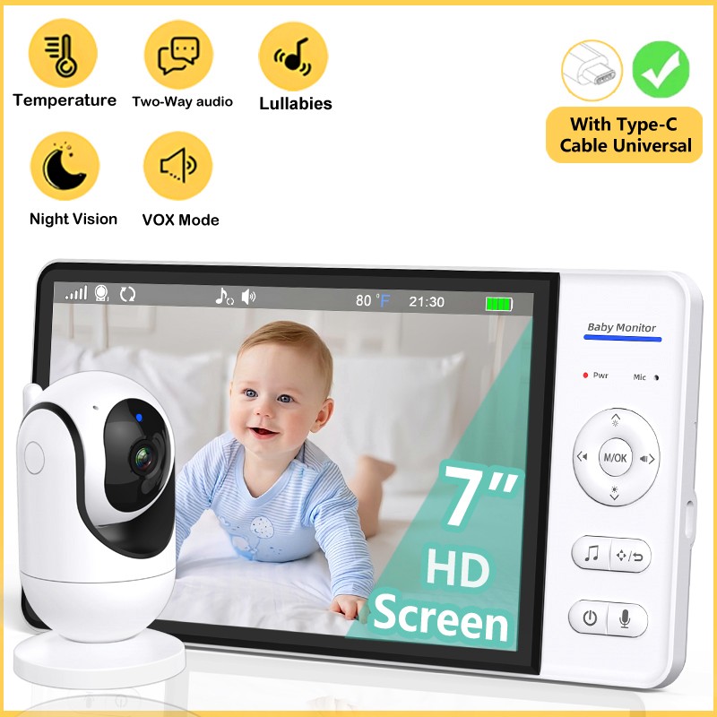 No WiFi 7 Inch Baby Monitor 2- - Home Cinema Wireless 评论和价格