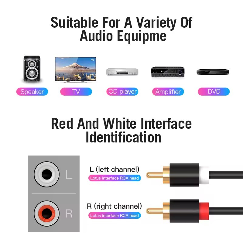 Dual RCA Cable HIFI Stereo 2 R - Home Cinema Tv 评论和价格